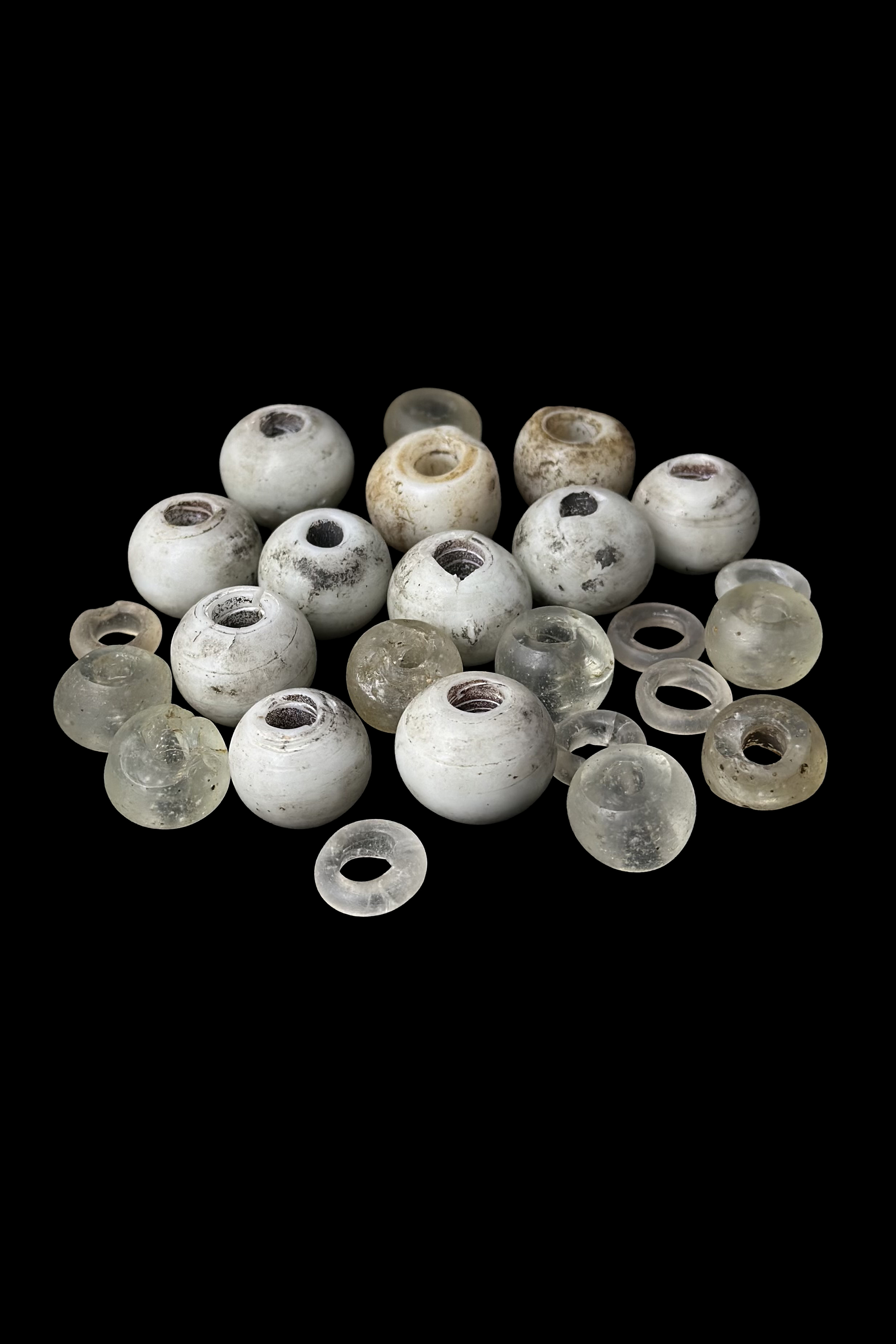 Old Milky White Glass Trade Beads