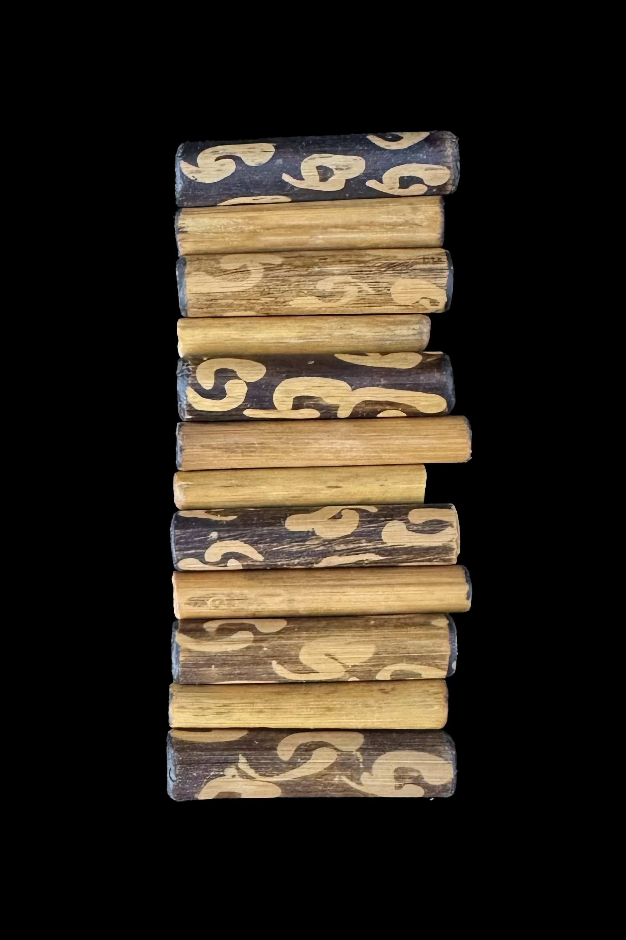12 Natural Reed Beads