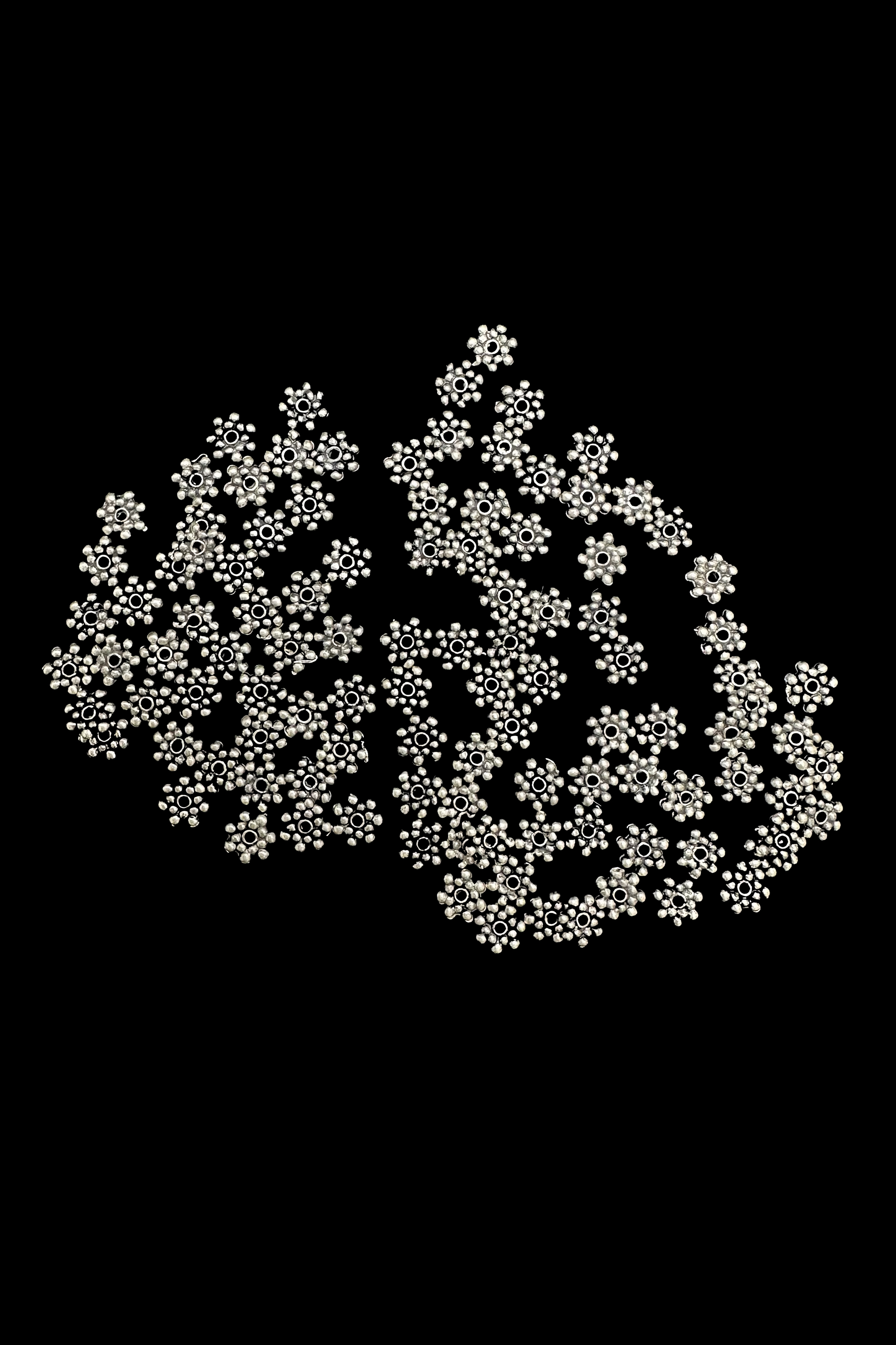 110 Tribal Silver Beads