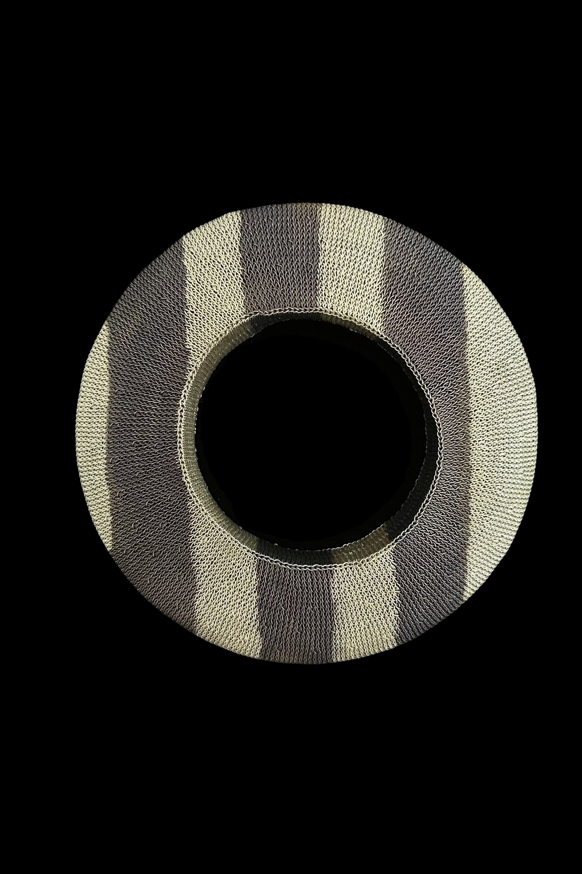 Woven Futuristic Bangle w/ Grey Stripes  (174SNK)