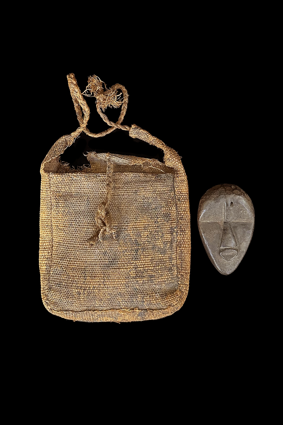 Passport Mask or ma go (small head) with Carrying Case - Dan People, Liberia/Ivory Coast - Sold