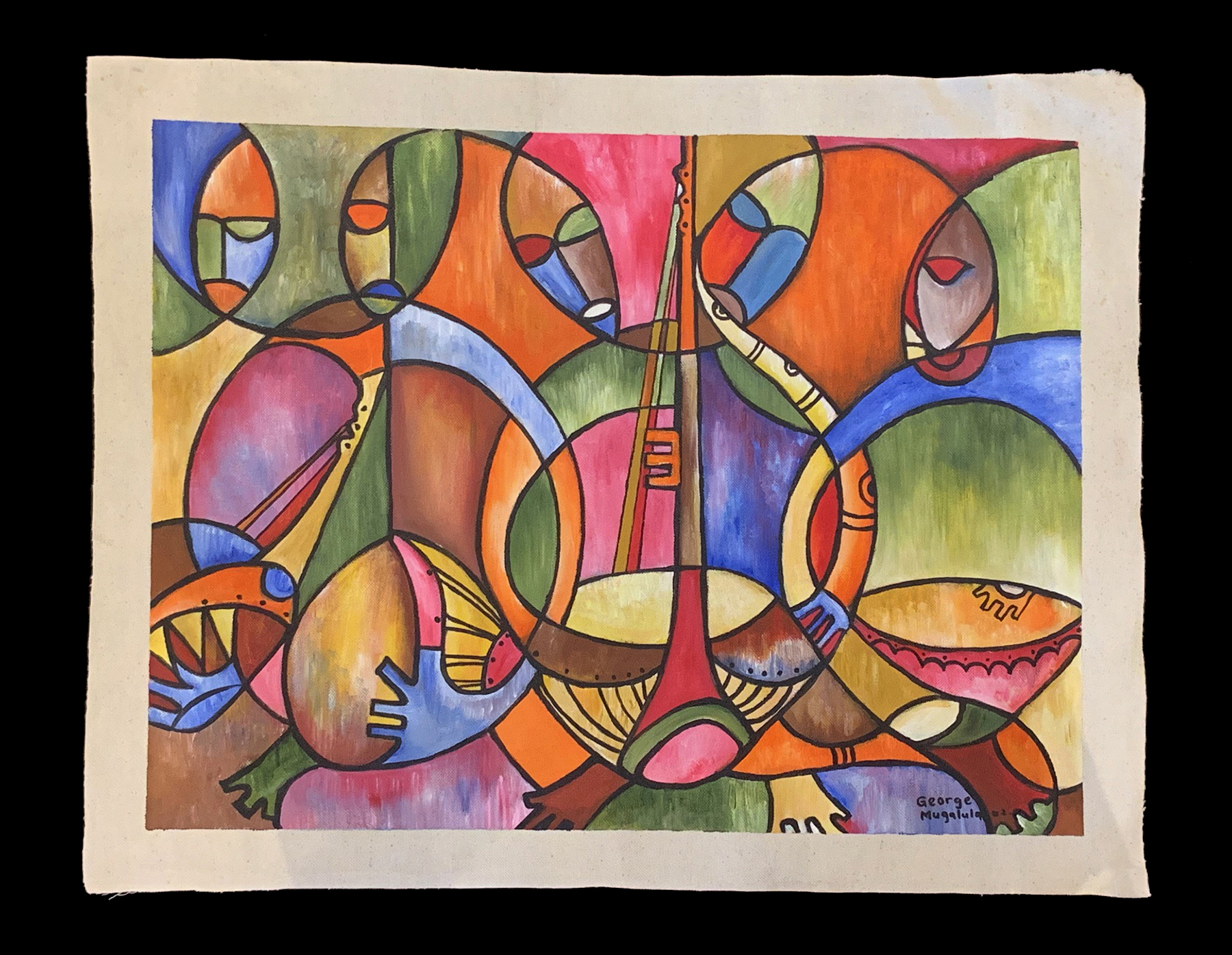 Musicians - an original painting by Ugandan artist George Mugalula