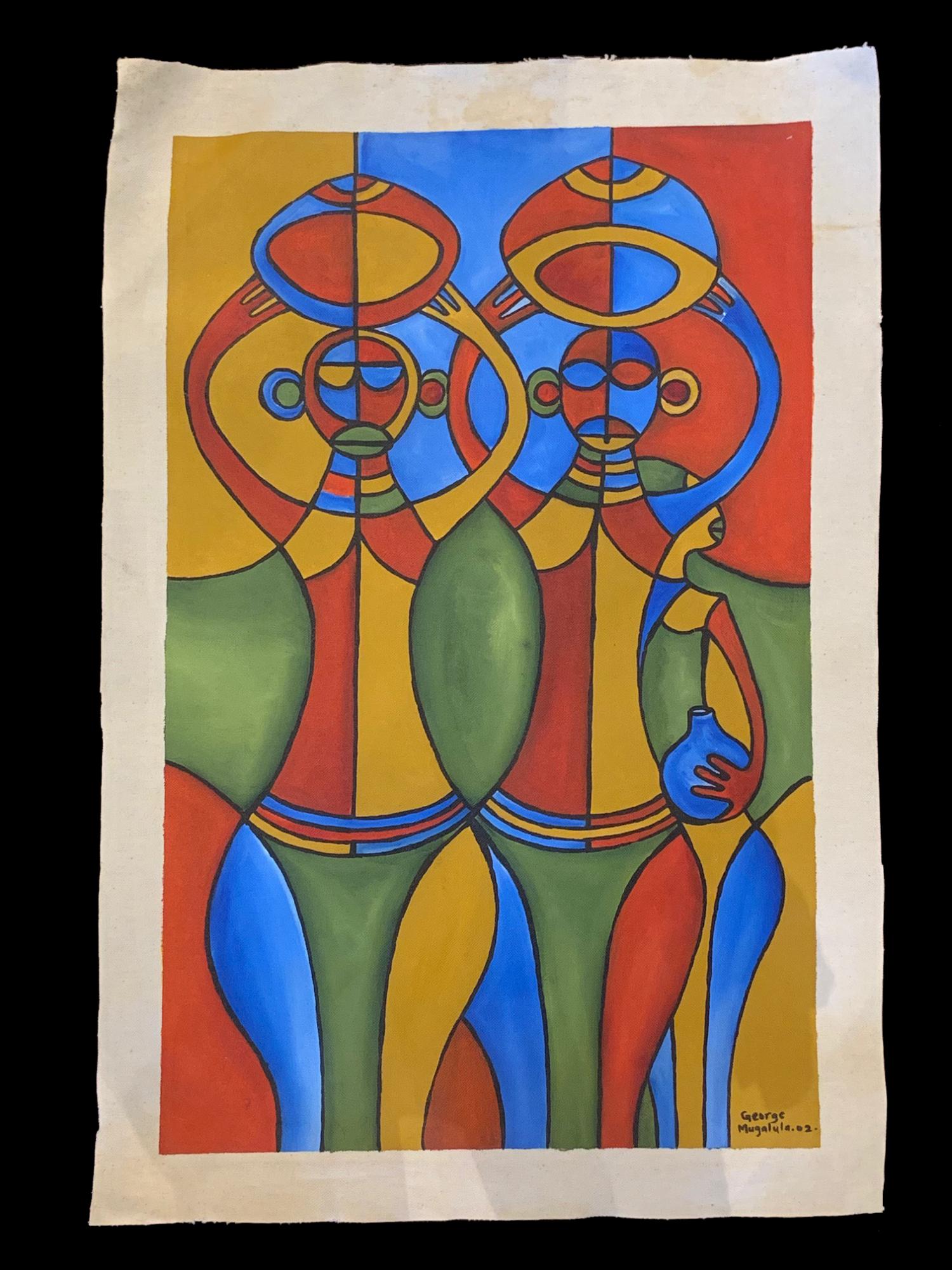 Carry That Weight - an original painting by Ugandan artist George Mugalula