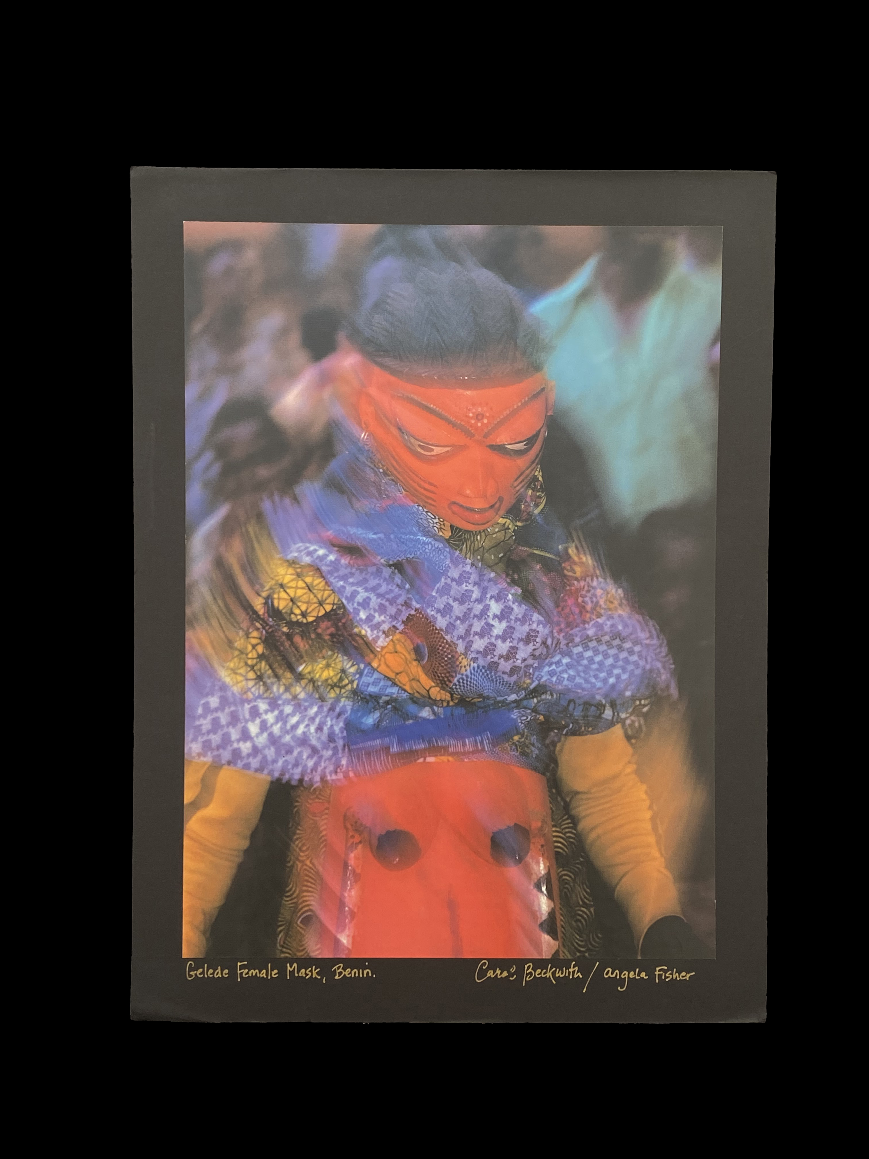 Mounted and Signed Photograph of Gelede Female Mask, Benin - by Angela Fisher and Carol Beckwith