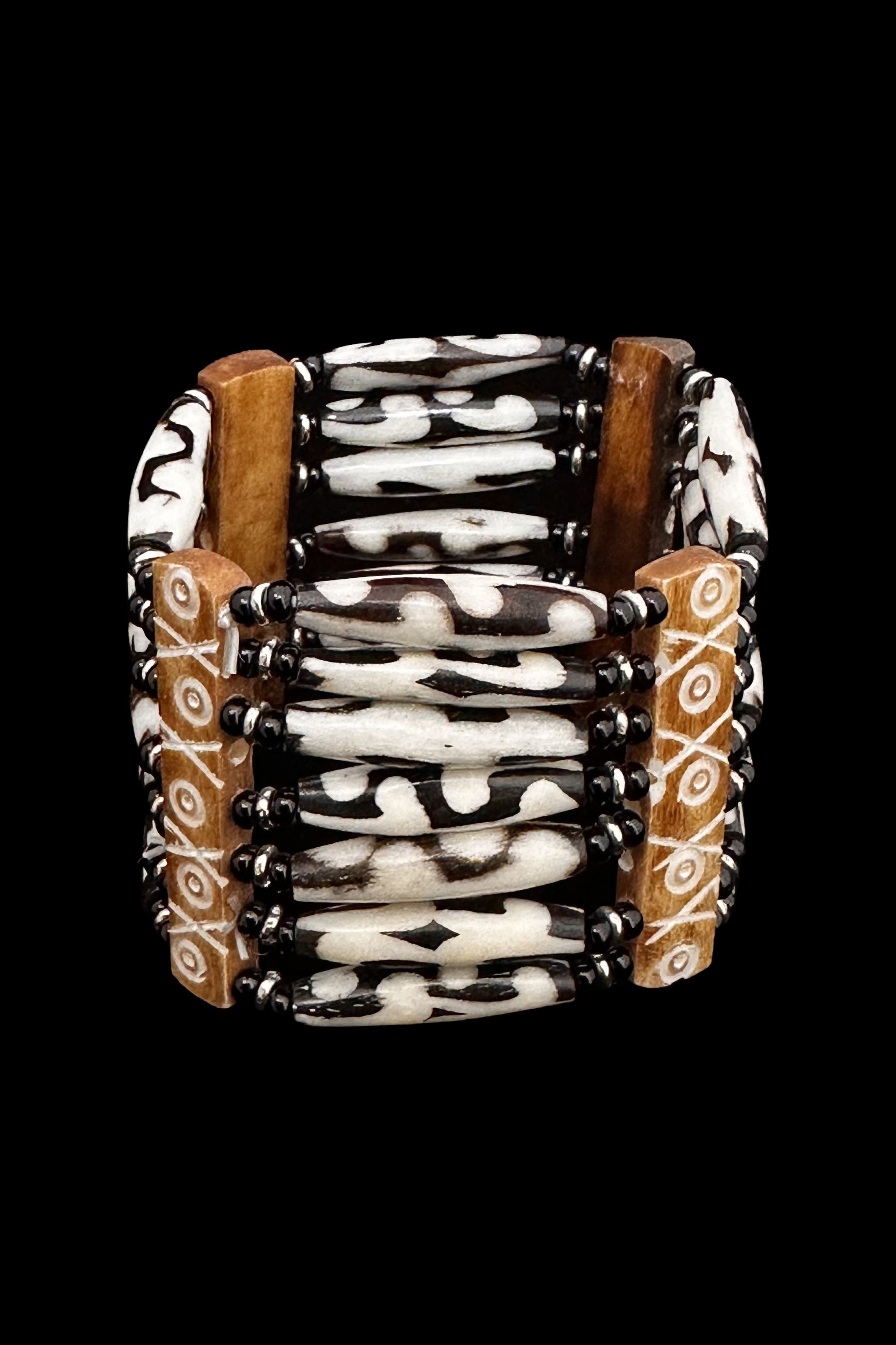 Batik Bone Bracelet from Kenya - Wide (3 left)