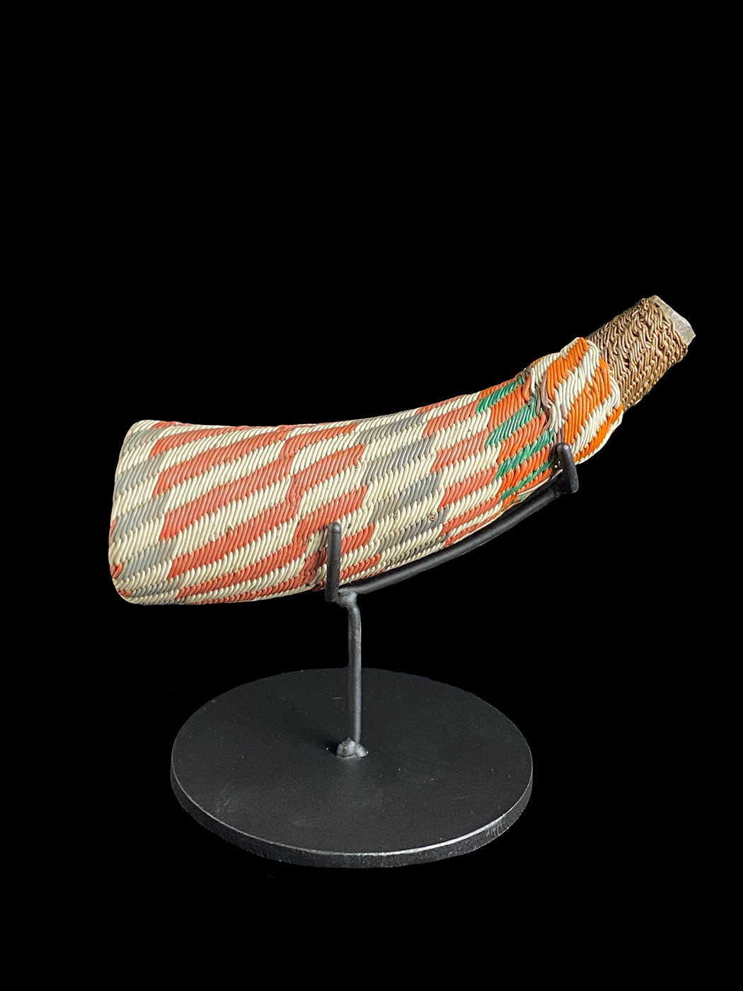Wooden Snuff Container Wrapped in Telephone Cable Wire - Zulu People, South Africa