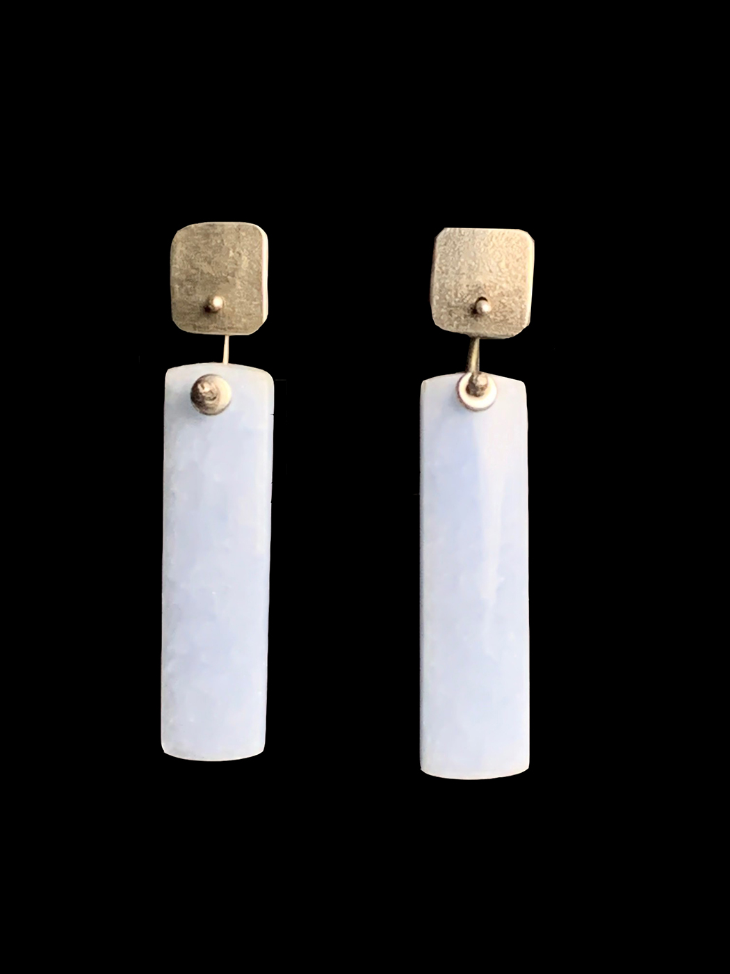 Sterling Silver earrings with Angelite (HM48)