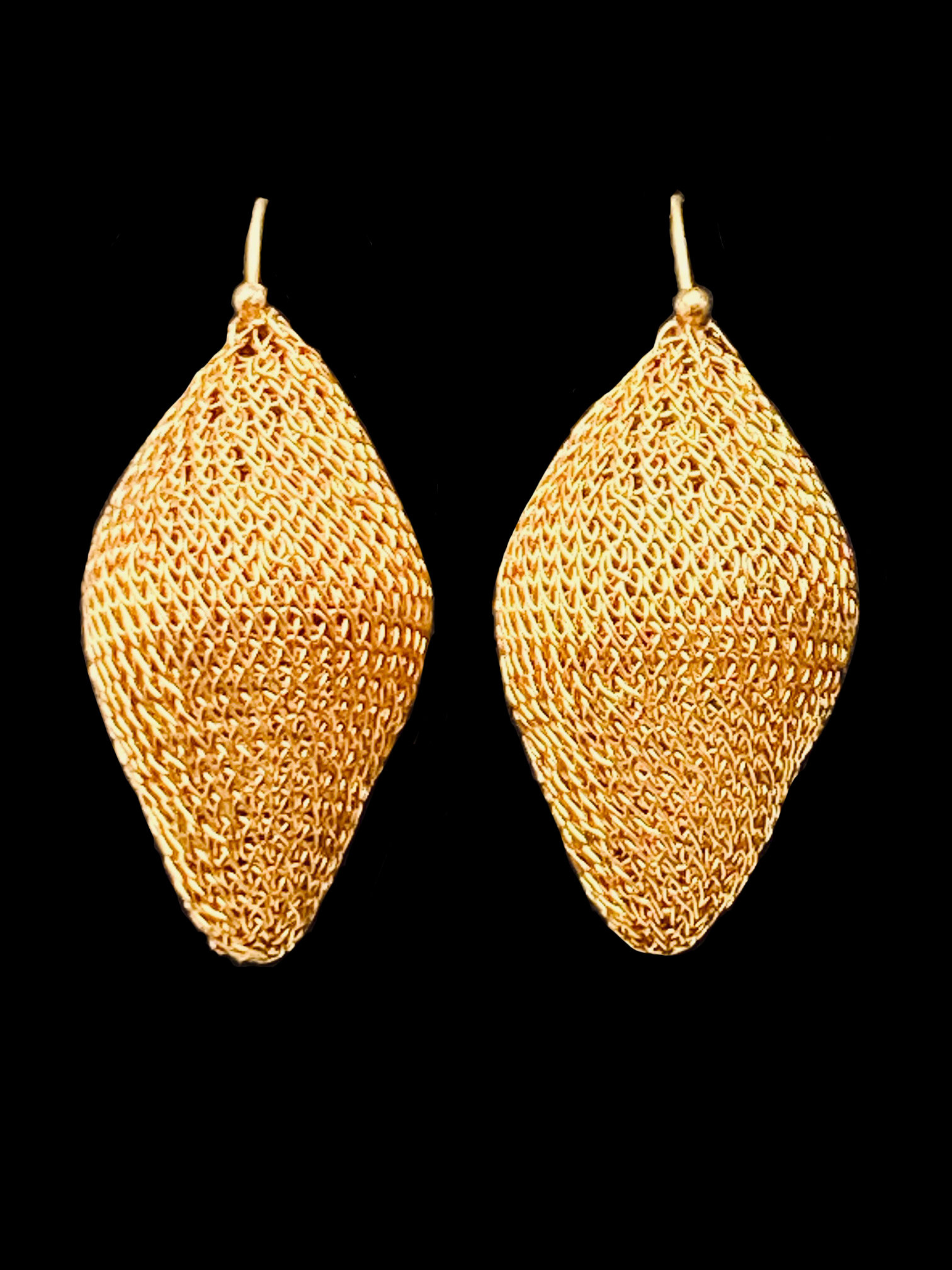 Woven Gold Plated Pod Earrings 