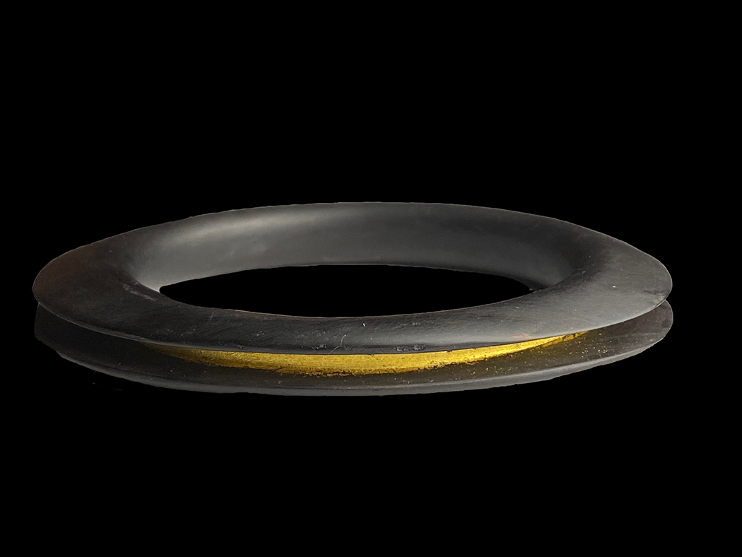 Ebony Wood Bangle with 18Karat Gold Leaf - Benin