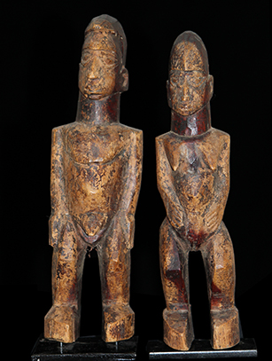 Pair of Bateba Figures - Lobi People, Burkina Faso