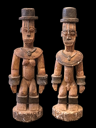 Female and Male Pair of Statues - Urhobo people, Nigeria
