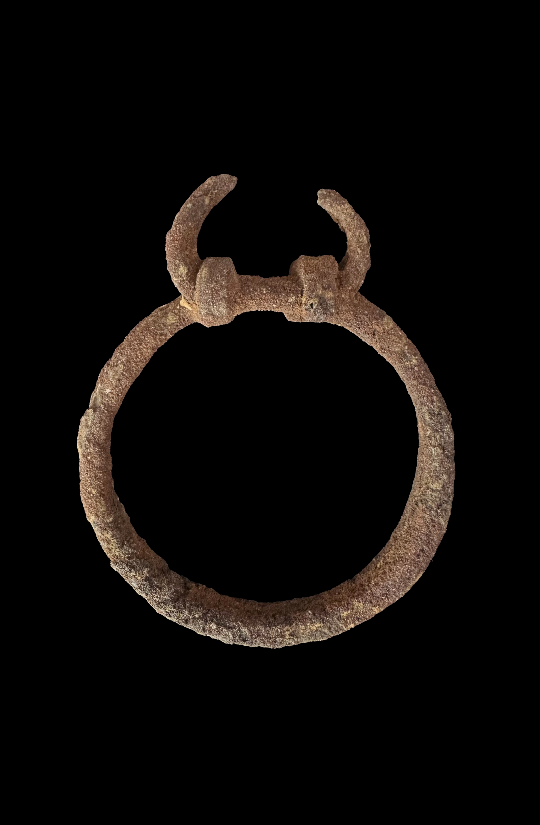 Twisted Iron Bangle with Horns - West Africa - Possibly Senufo People, Ivory Coast