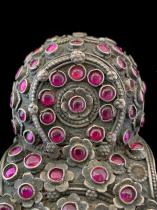 Tribal Silver Thali Marriage Ornament set with Ruby Spinels, from Tamil Nadu - Sold 6