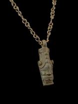 Mysterious Pendant and Chain - Possibly bronze/brass and from northern Sumatra, Toba Batak people - BR279 2