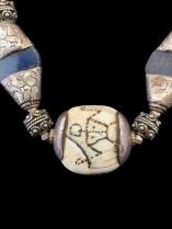 Engraved Naga Centre Bead with Nepalese Lapis - Sold 1