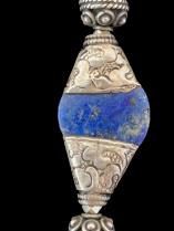 Engraved Naga Centre Bead with Nepalese Lapis - Sold 2