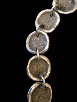 Necklace with large sterling silver hand made disks.  (HM25) 3