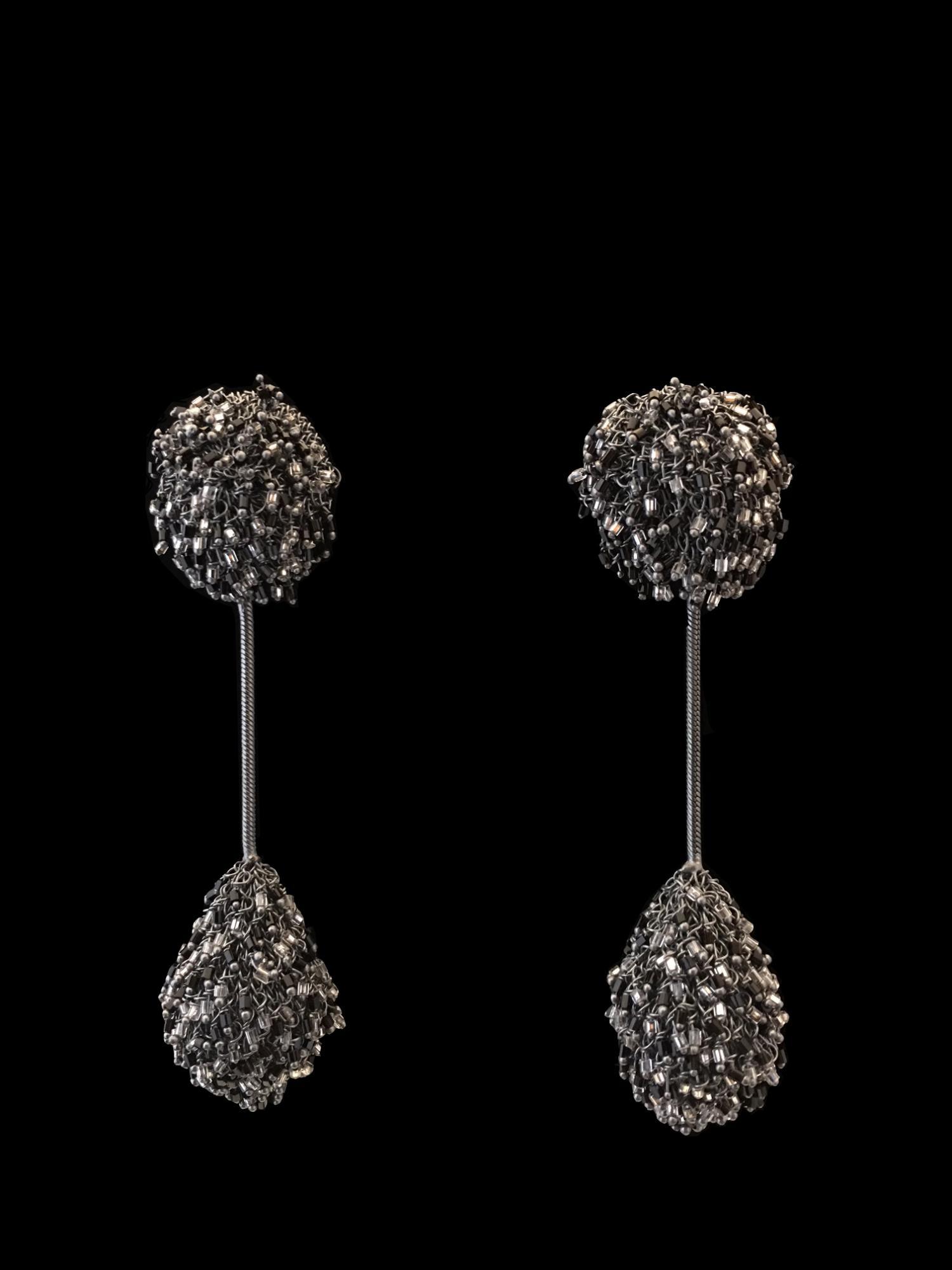 Woven Earrings with Swarovski Crystals (52ZBR)