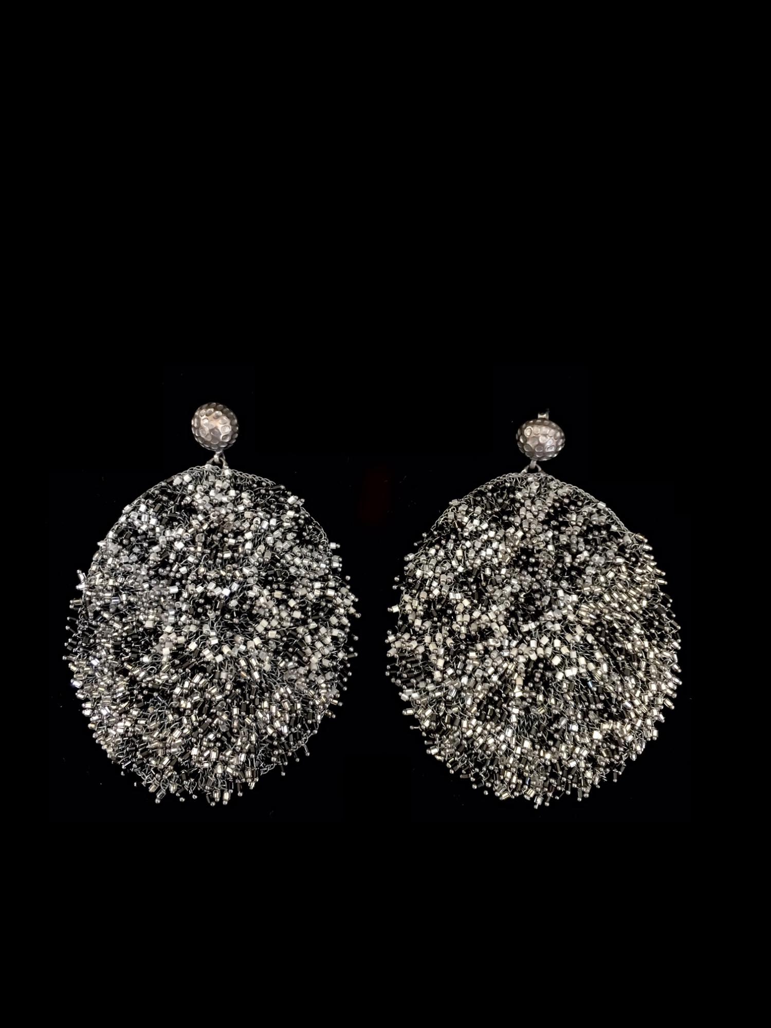 Woven Earrings with Swarovski Crystals (58CTWH)