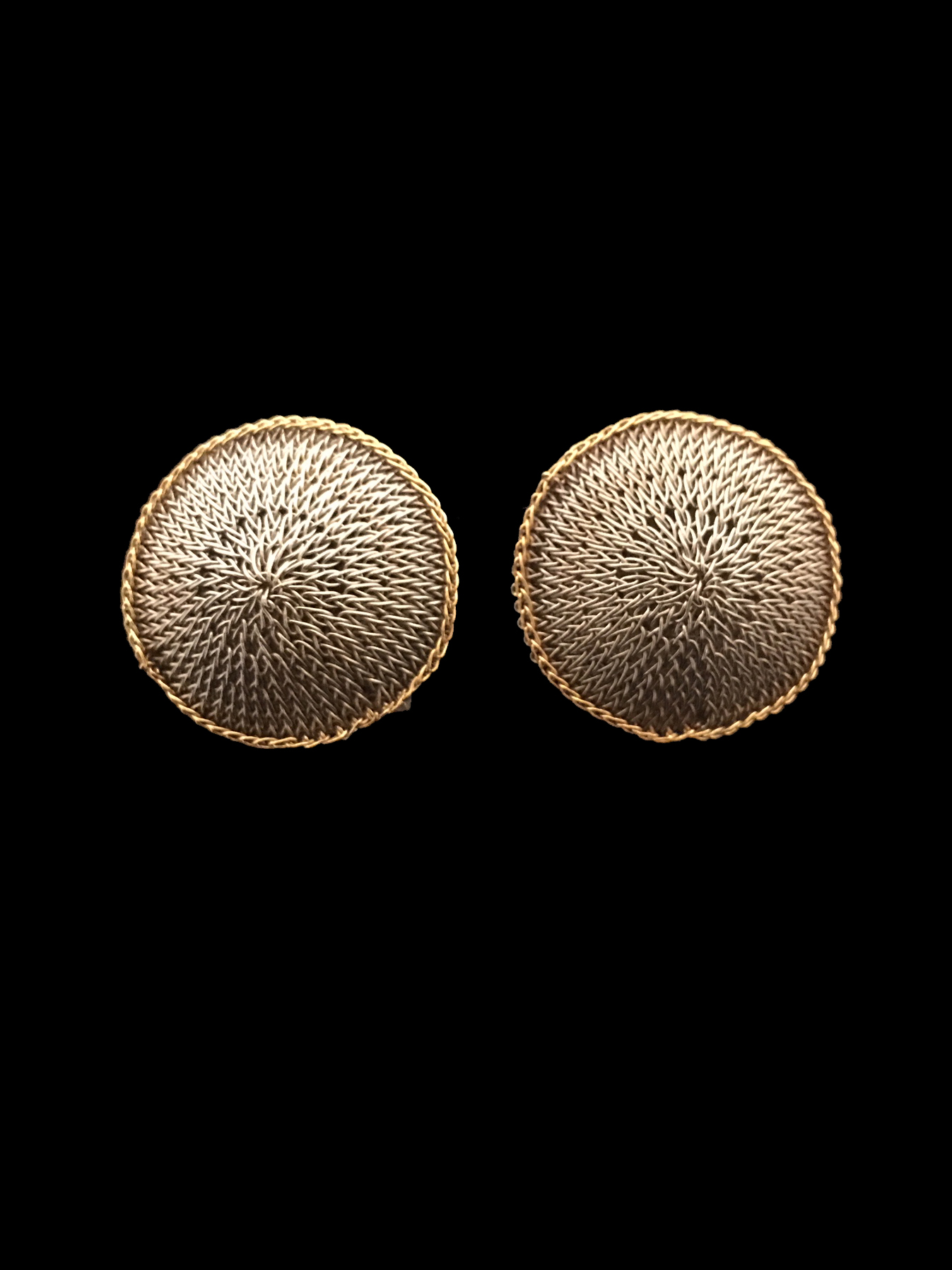 Woven Clip-On Circle Earrings (64STG)