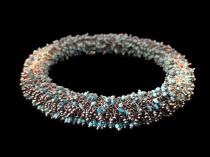 Woven Bracelet w/ Turquoise Swarovski Crystals (153TQ)