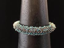 Woven Bracelet w/ Turquoise Swarovski Crystals (153TQ) 1