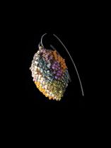 Woven Earrings with Multi-Color Swarovski Crystals (13AUR) 4