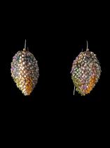 Woven Earrings with Multi-Color Swarovski Crystals (13AUR) 1