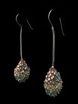Woven Dangle Pod Earrings with Swarovski Crystals (51TQR)) 1