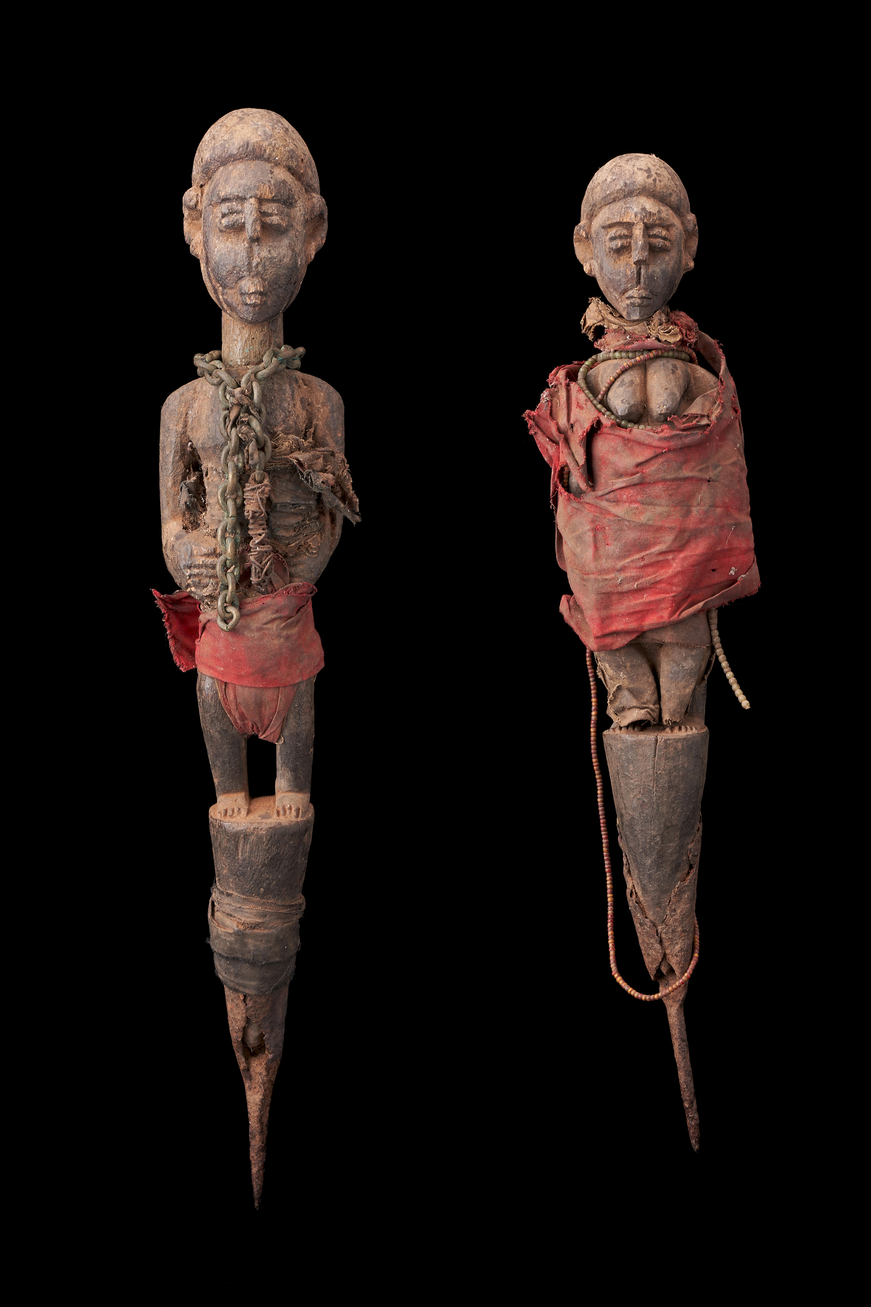 Pair of Bochio Posts - Fon People, Benin M25