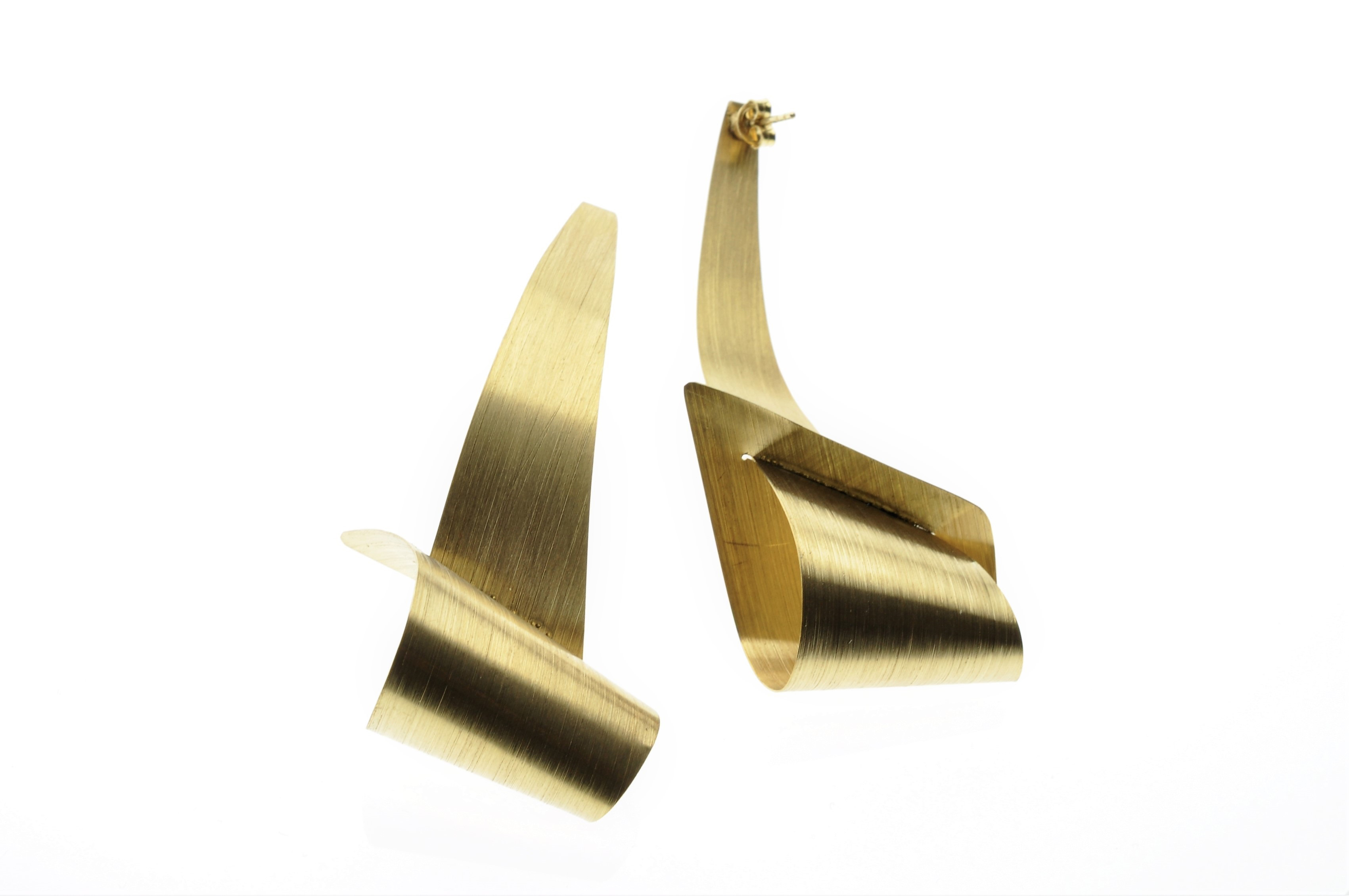 Gold Vermeil Posted Earrings with Sculptural Loop - MP6