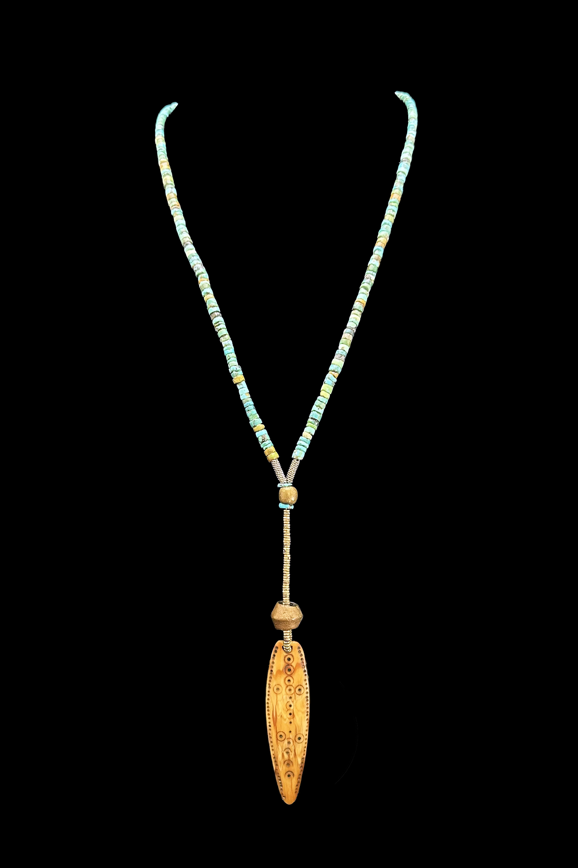Turquoise and Camel Bone Necklace