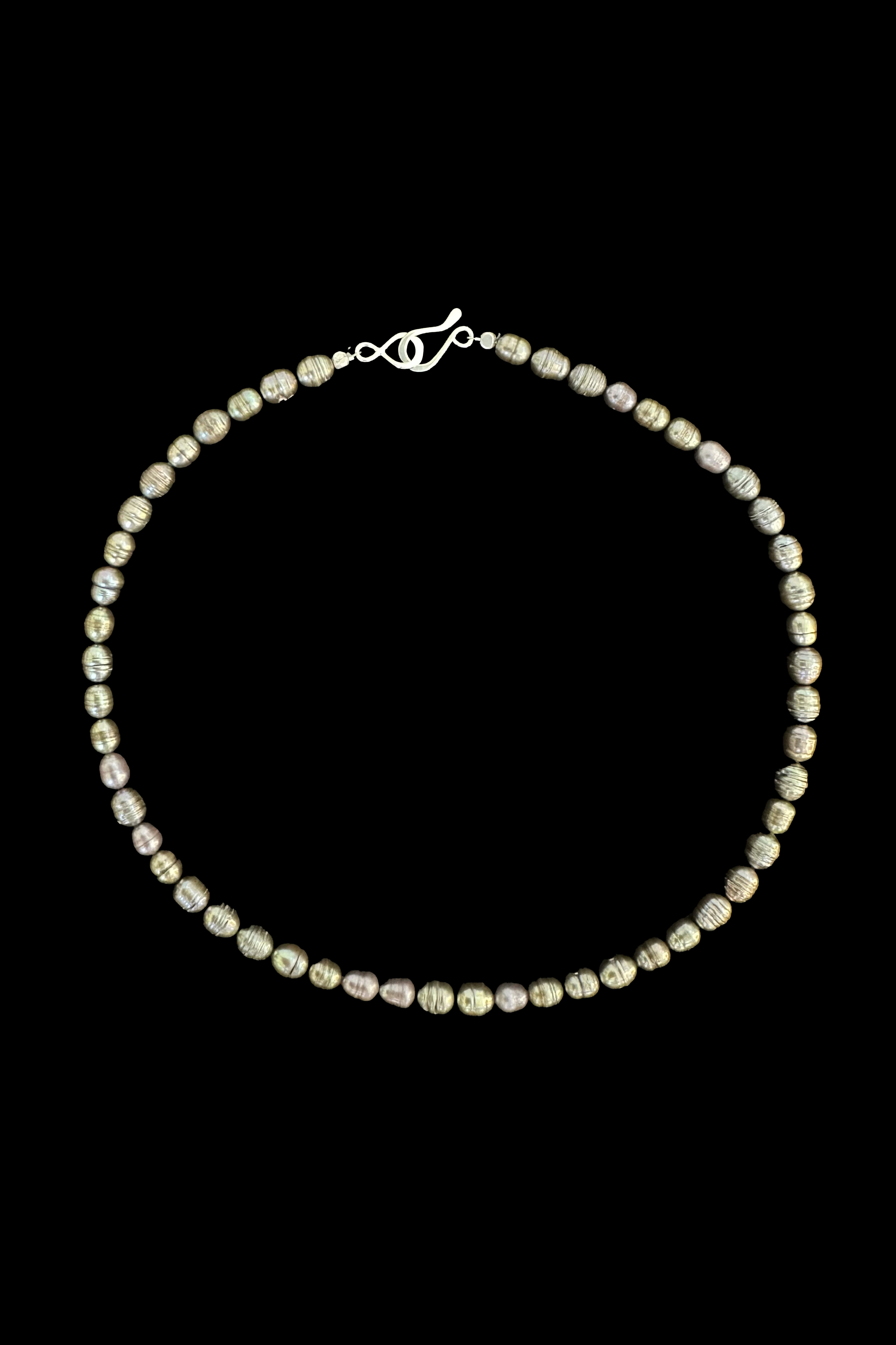 Necklace of Electroplated Pearl Beads