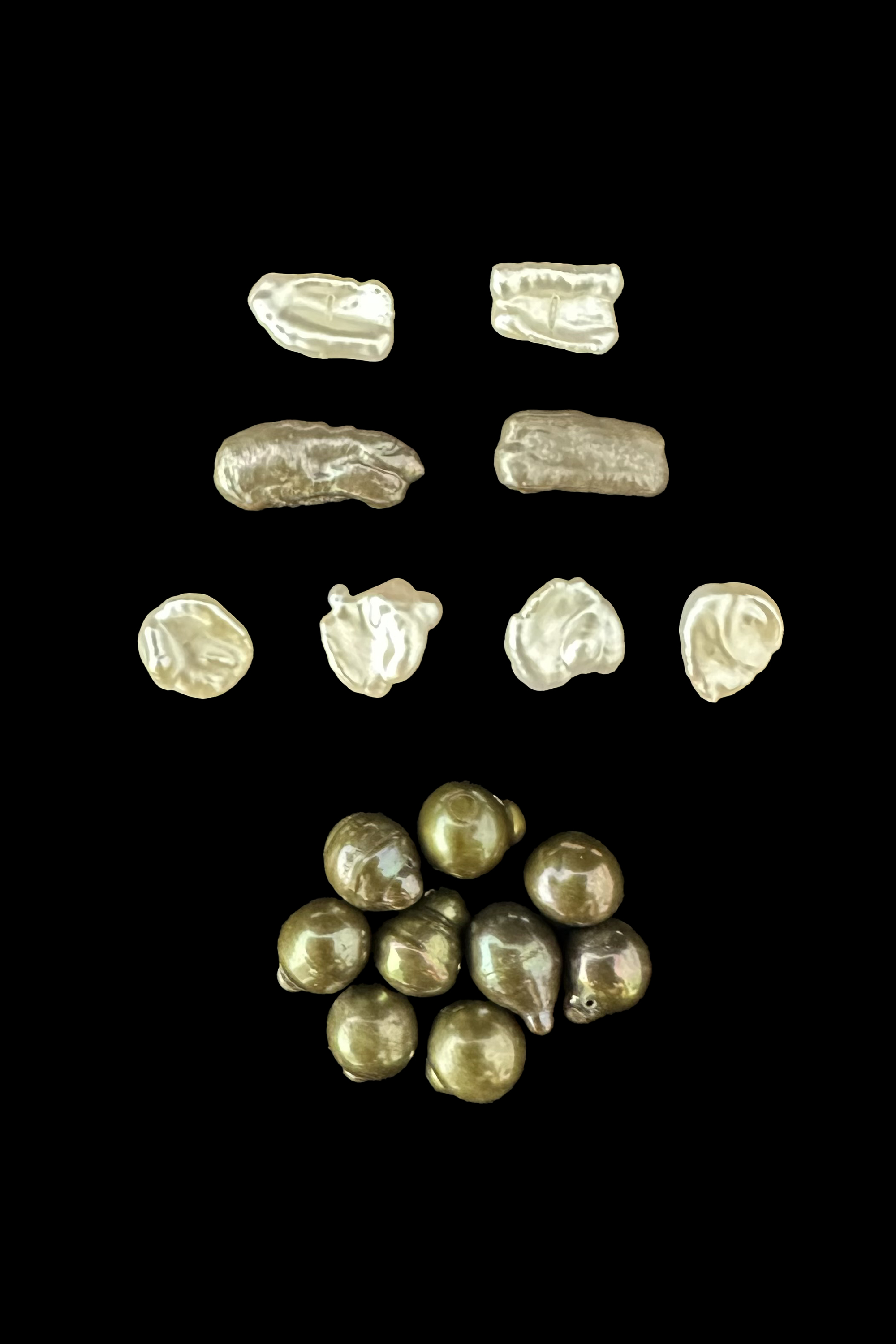 Group of 17 Unusually Shaped Pearl Beads