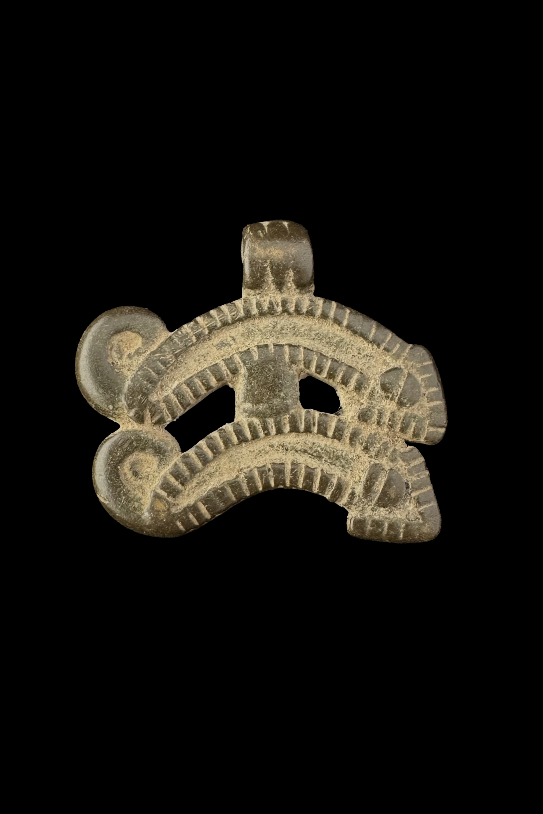 Very Worn Bronze Chameleon Pendant Amulet - Lobi People (Gan sub Group), Burkina Faso