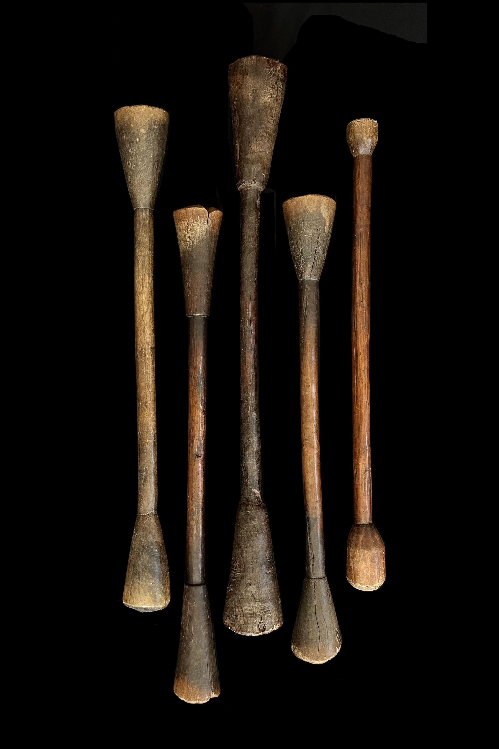 Set of 5 Wooden Pestles - Attie People, Ivory Coast