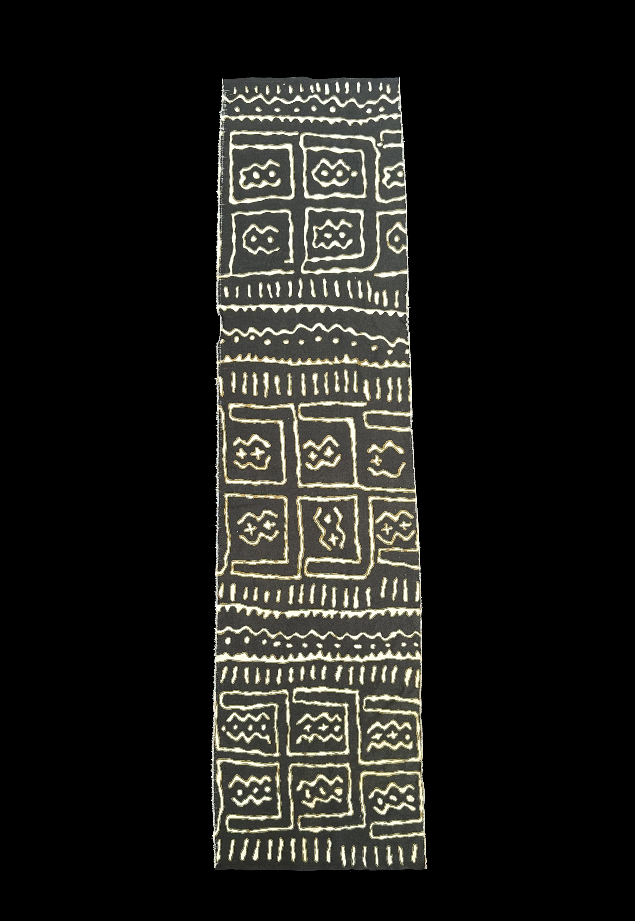 Printed Black and White Fabric with a Mudcloth Design - Ivory Coast