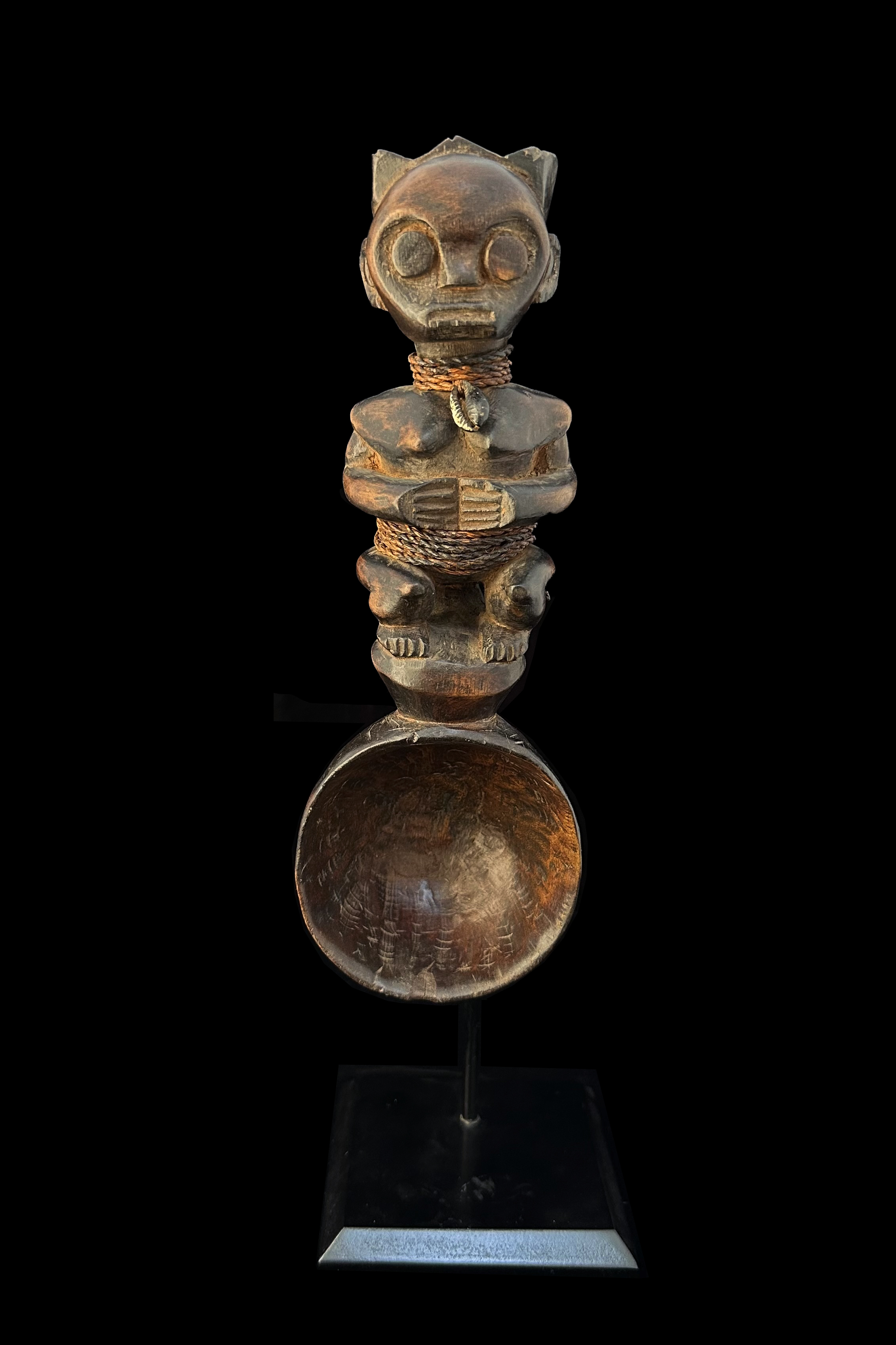 Mounted Wooden Spoon - Fang People, Gabon