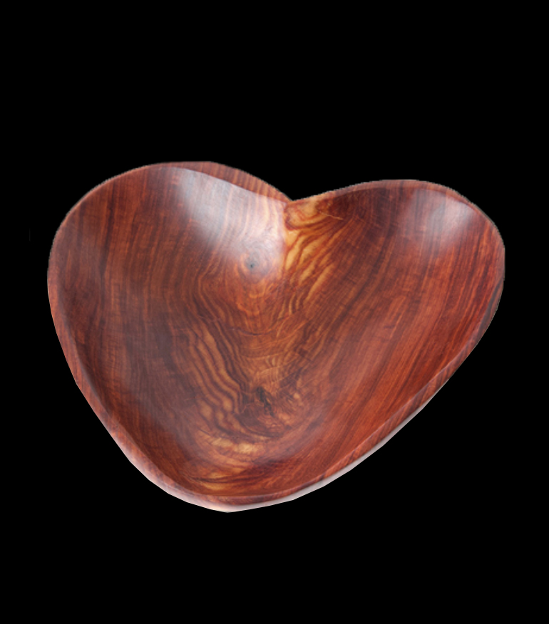 Teak heart shape serving dish- Zambia