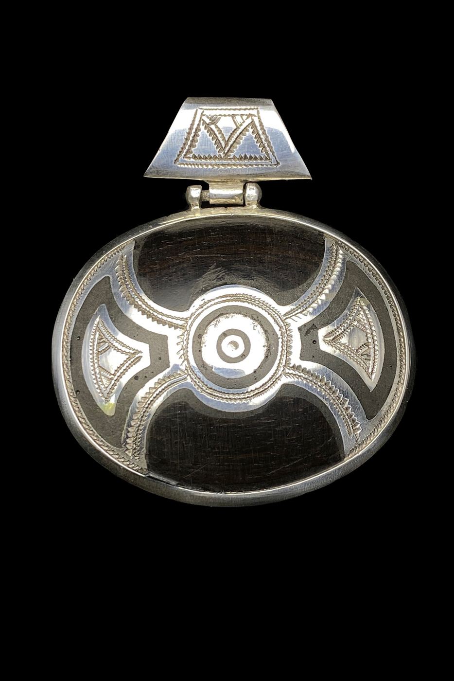 TuaregebonyandsterlingpendantR