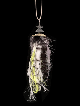 Woven Necklace with Silk Thread Centerpiece (130pwh)