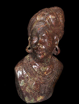 Inner Peace stone bust by T.M.Matthew Gidi- SOLD