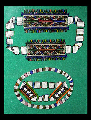 Framed Ndebele Beadwork Ensemble (#0032) - Ndebele People, South Africa