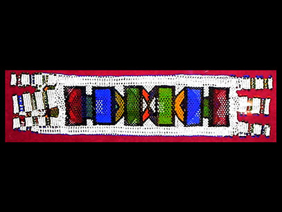 Framed Ndebele Beaded Sash (#0027) - Ndebele People, South Africa