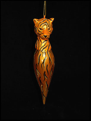 Glass Tiger Ornament 