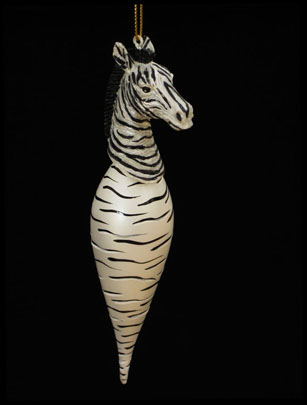 Glass Zebra Ornament 