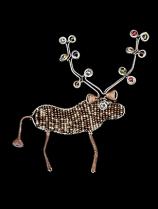 Bead & Wire Brown Reindeer Flat Ornament - South Africa 
