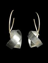 Slightly Oxidized Sterling Silver Swirl Earrings - Sold