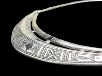 Sterling Silver and Ebony Wood Necklace - Tuareg People, South Sahara 2
