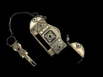 Sterling Silver and Ebony Lock and Keys - Tuareg People, Nomads of the South Sahara. 3